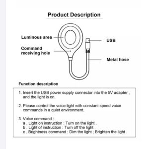 چراغ هوشمند USB با ریموت صوتی مدل LK-50
