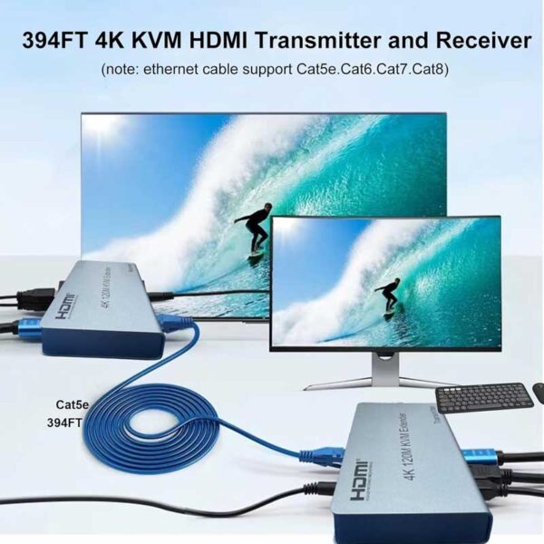 سوییچ 2 پورت HDMI KVM EXTENDER نت پیل مدل KVEX200