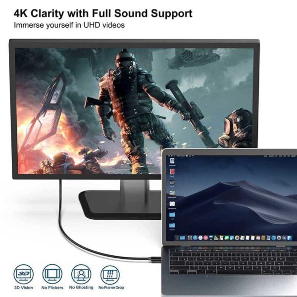 کابل تبدیل usb c به دیزپلی پورت مدل NETPIL dp18 طول 1.8 متر