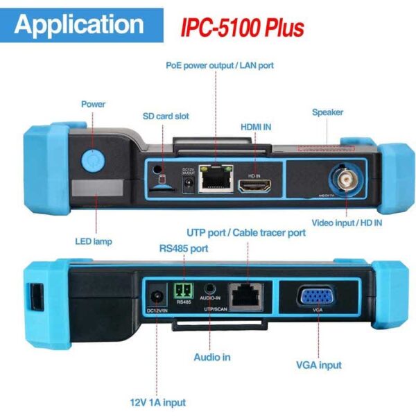 پشتیبانی از PoE IEEE802.3af/at 48V، حداکثر توان 25.5W، تست کابل UTP، تست کابل با خروجی POE RJ45 TDR.