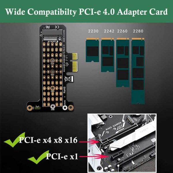 کارت تبدیل M2 SSD NVME به PCI-E مدل netpil-7051