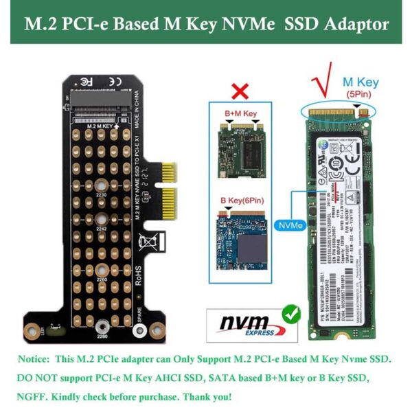کارت تبدیل M2 SSD NVME به PCI-E مدل netpil-7051