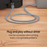 کابل USB-C پرینتر مدل NETPIL TB707 طول 0.5 متر