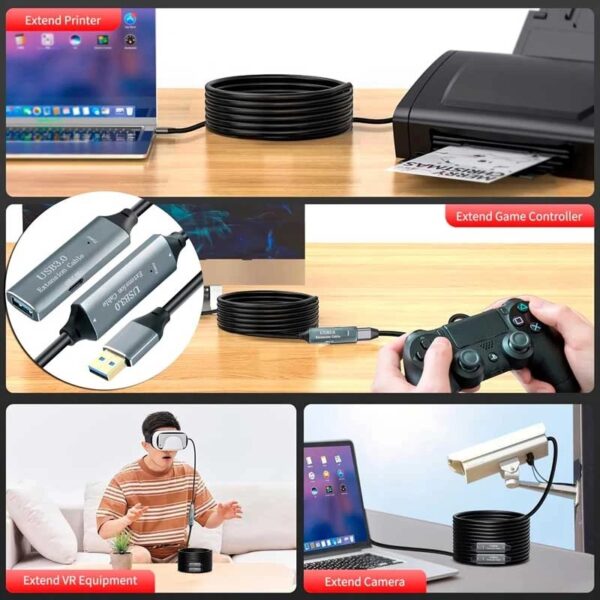 کابل افزایش طول USB 3.0 اکتیو نت پیل مدل EXUS10 به طول 10 متر