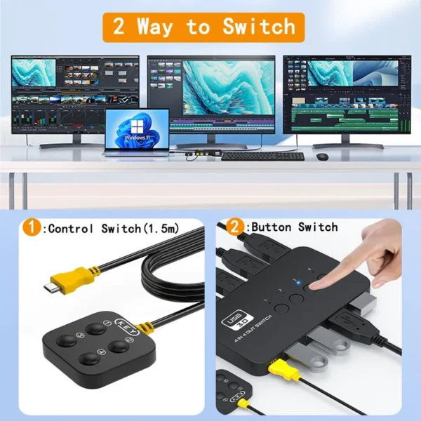 سوییچ 4 پورت USB نت پیل مدل U404