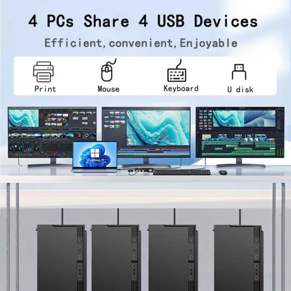 سوییچ 4 پورت USB نت پیل مدل U404