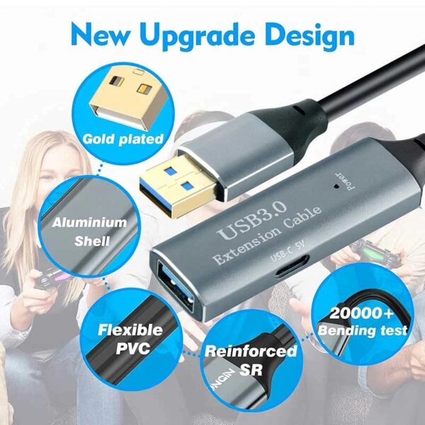 کابل افزایش طول USB 3.0 اکتیو نت پیل مدل EXUS10 به طول 10 متر