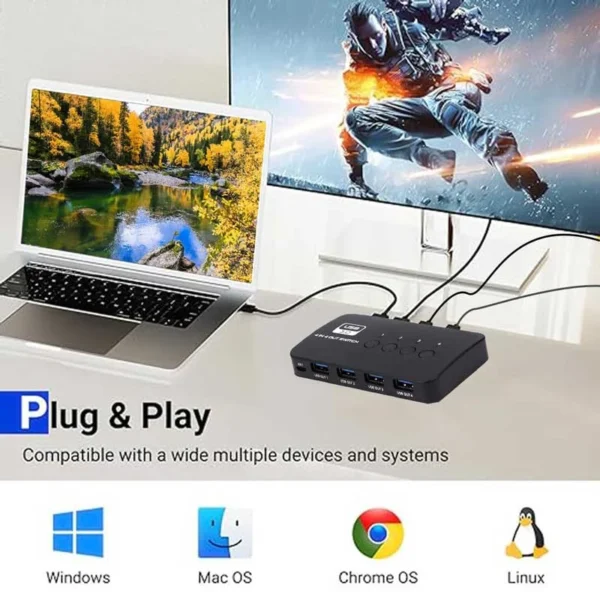 سوییچ 4 پورت USB نت پیل مدل U404