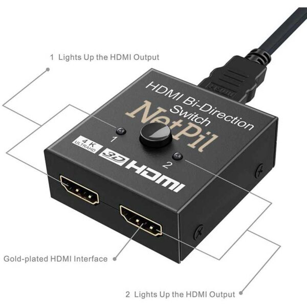 سوییچ 1 به 2 HDMI نت پیل مدل SW12