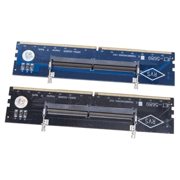 معمولاً برای لپ‌تاپ‌ها ۲۶۲ پین DDR5 SO-DIMM و برای کامپیوترهای رومیزی ۲۸۸ پین DDR5 DIMM وجود دارد.