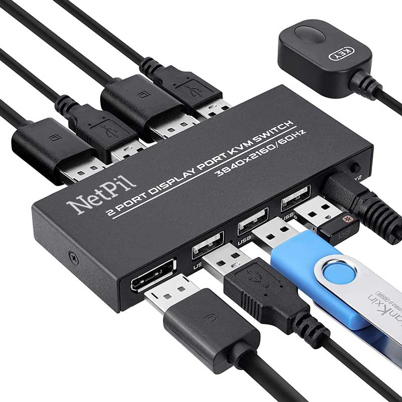 کی وی ام سوئیچ ۲ پورت DisplayPort نت پیل مدل DK201 کی وی ام سوئیچ ۲ پورت DisplayPort نت پیل مدل DK201