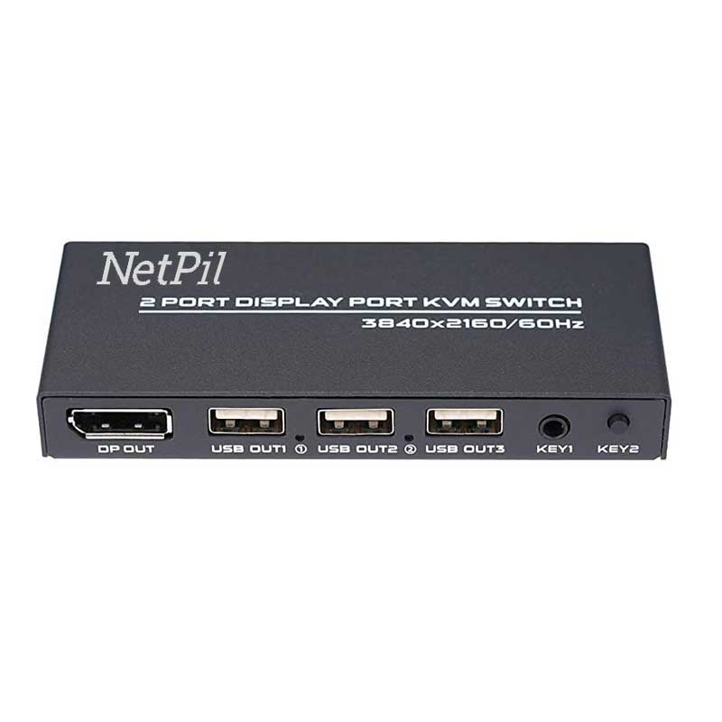 کی وی ام سوئیچ ۲ پورت DisplayPort نت پیل مدل DK201 کی وی ام سوئیچ ۲ پورت DisplayPort نت پیل مدل DK201