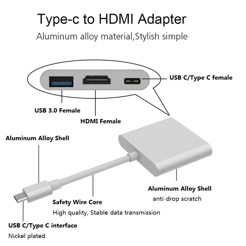 مبدل USB-C به USB 3.0 / HDMI 4K مدل NETPIL 8026