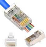 سوکت شبکه RJ45-Cat6-SFTP فلزی (میان گذر - ته باز) OPEN END