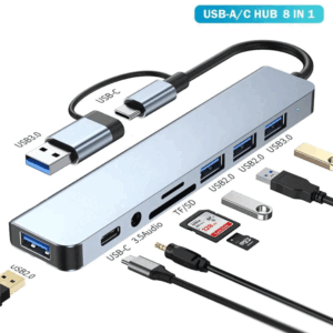 هاب 8 پورت type c مدل NETPIL 8033