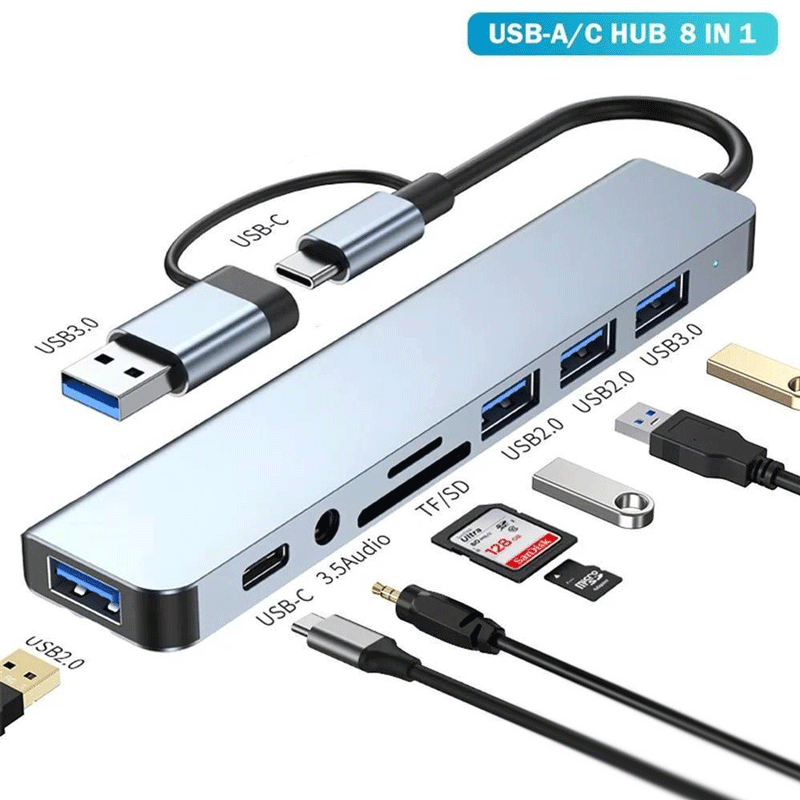 هاب 8 پورت type c مدل NETPIL 8033