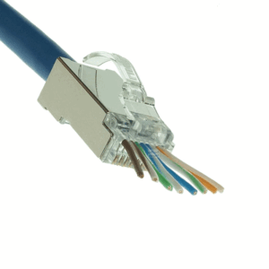سوکت شبکه RJ45-Cat6-SFTP فلزی (میان گذر - ته باز) OPEN END