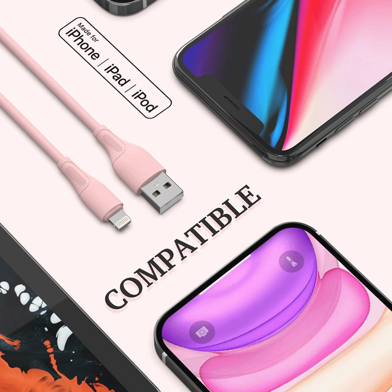 کابل شارژ آیفون رنگی بسته 10 عددی NETPIL IOS 10PCS